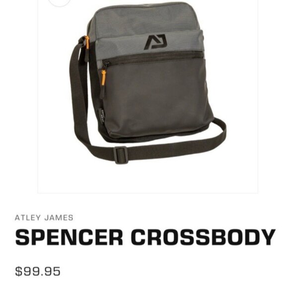 ATLEY JAMES 'Spencer' Crossbody Bag Black and Gray - Picture 5 of 5